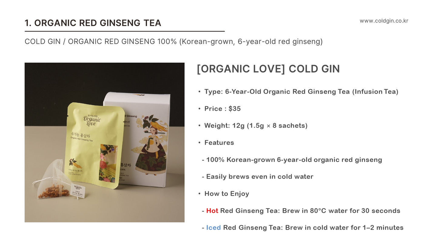Korean-grown Red-Ginseng Tea (8 sachets)
